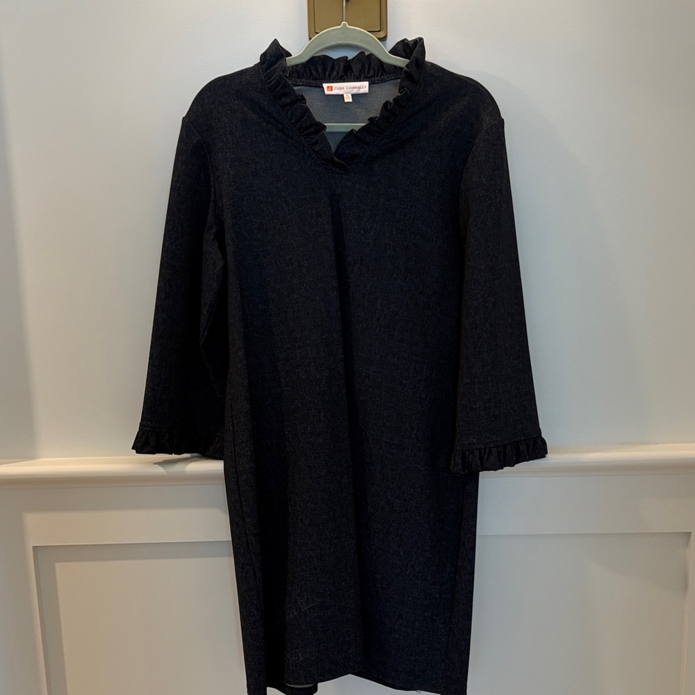Jude Connally Denim Ruffle Dress XL